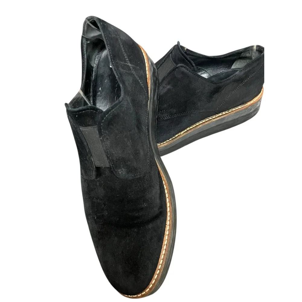Vince Classic Black Davy Slip On Suede Platform Oxford Support Comfort Shoes 8 M